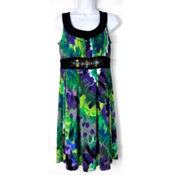 Zendra Sheath Dress Size 38 Small 2 Watercolor - Picture 1 of 8